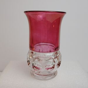 Tiffin Franciscan Ruby Cranberry Kings Crown Glass Tumbler or Vase